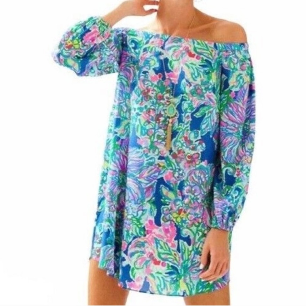 Lily Pulitzer Adira Off Shoulder Silk Dress